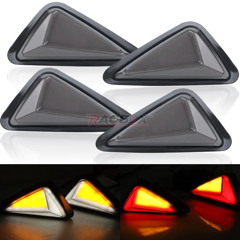 2pcs Smoke Triangle Flush Mount LED Waterproof Warning Signal light Turn Signals Blinker Turning Light for Motorcycle Motorbike