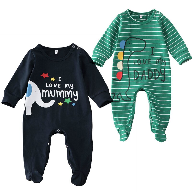 Infant Newborn Romper Jumpsuit Footies Baby Boy Girl Clothes Long Sleeve Cotton Casual BabyOutfit 0-6M