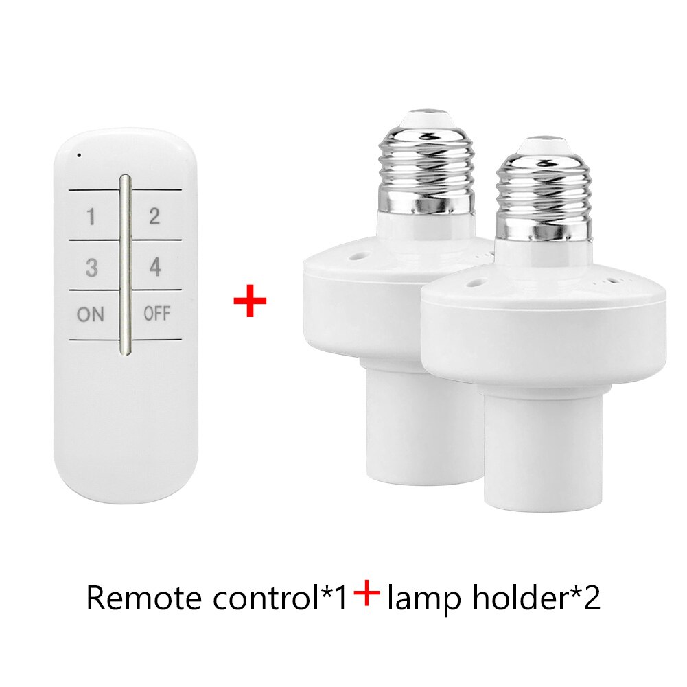 1/2/3/4 * E27 Wireless Remote Control Light Lamp base oN/off Switch Socket Holder 20M Range RC Smart Device 110V 220V: 1 remote 2 holder