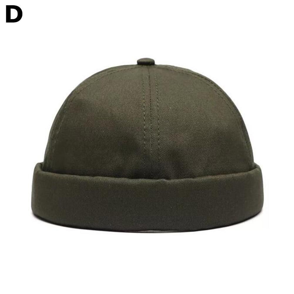Men Women Retro Dome Melon Brimless Beanie Cap Skullcap Sailor Cotton Mechanic 6 Trendy Color Panels Docker Hat Casua Q2M8: D