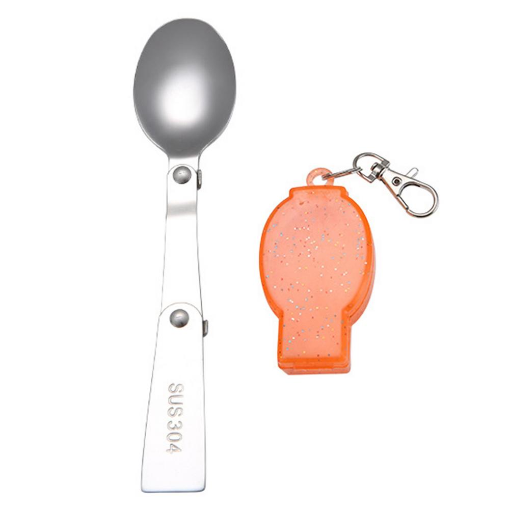 Outdoor Folding Travel Camping Utensil Stainless Pocket Spoon Fork Super Small Foldable Spoon Fork Camping Picnic Tool: E