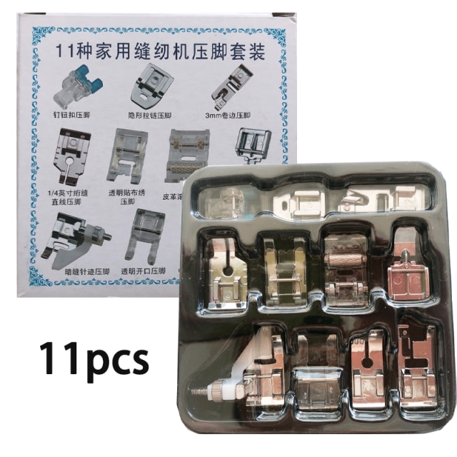 82/11pcs Sewing Machine Presser Foot Feet Kit Set With Box Brother Singer Janom Sewing Machines Foot Tools Accessory Sewing Tool: 11pcs A