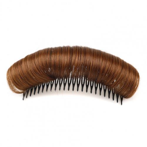 Cojín de peluca para mujer, peine de inserción de fibra de alta temperatura, estable y cómodo, almohadilla de pelo esponjoso Invisible: Light Brown 10cm
