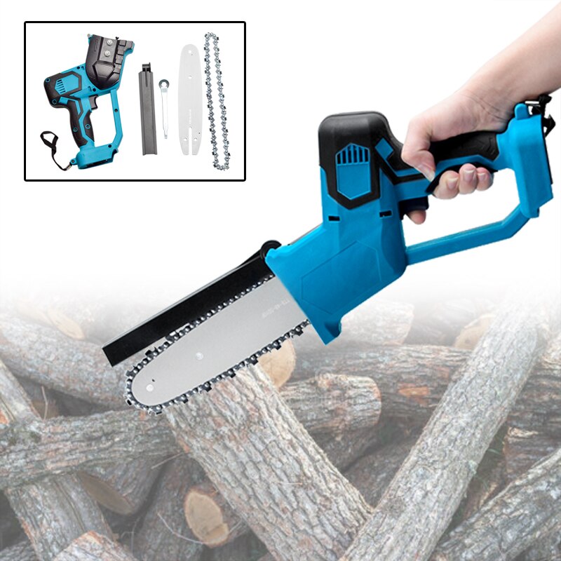 8 inch Electric Saw Chainsaw Wood Cutters Cordless Bracket Brushless Motor 500r/min Chain Saw Power Tool For Makita 18v Battery