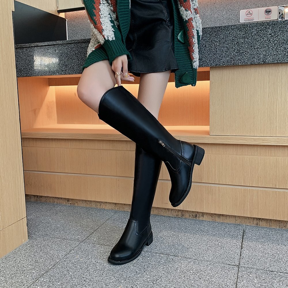 Thick Leg Boots Fat Mm Big Circumference Autumn And Winter Single Boots But Knee Boots Female Knight Boots