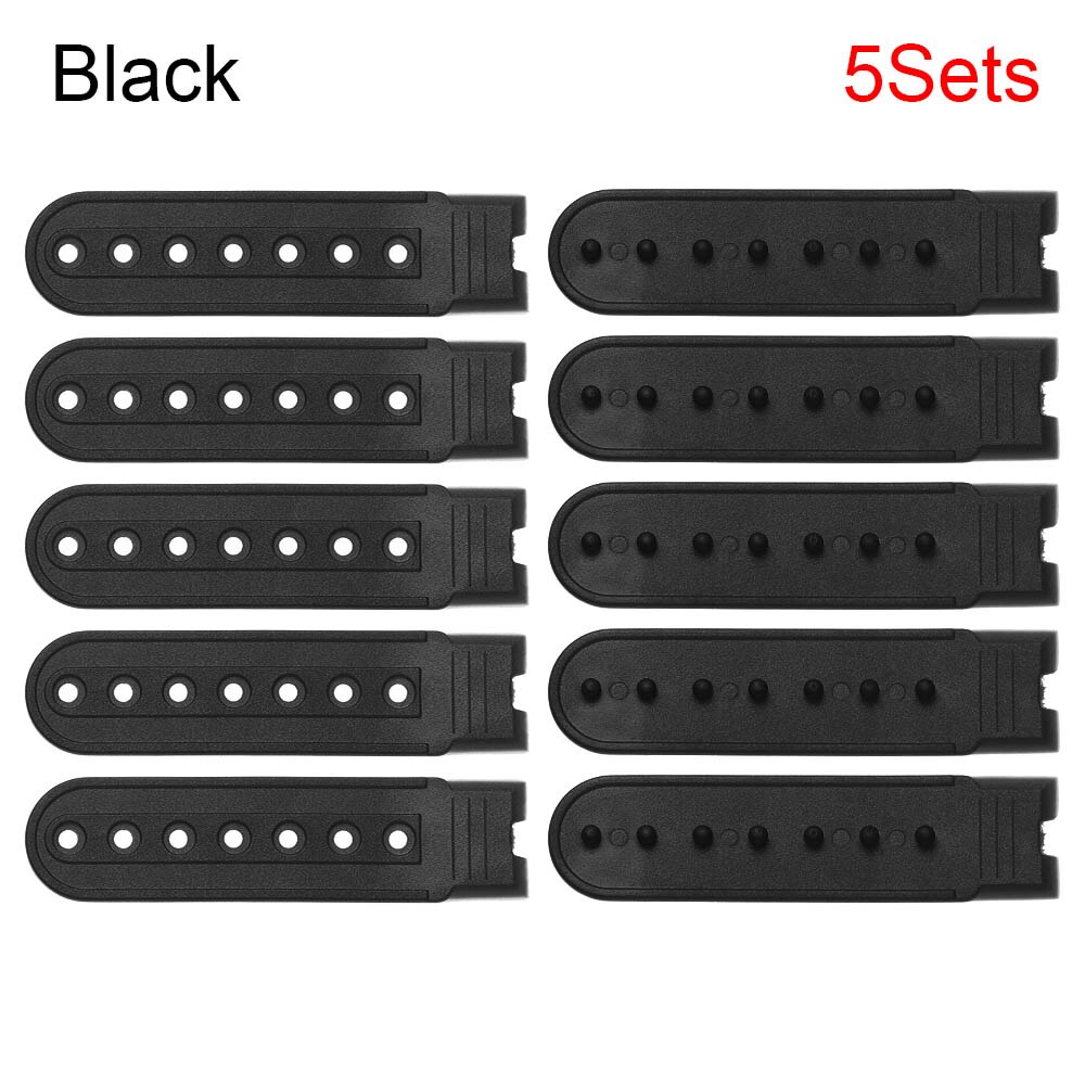 5Sets Hysterese Strap Ersatz mit 7 Löcher Bunte Hut Reparatur Verschluss Schnalle Clip Extender für Baseball Kappe Hut Zubehör: Black