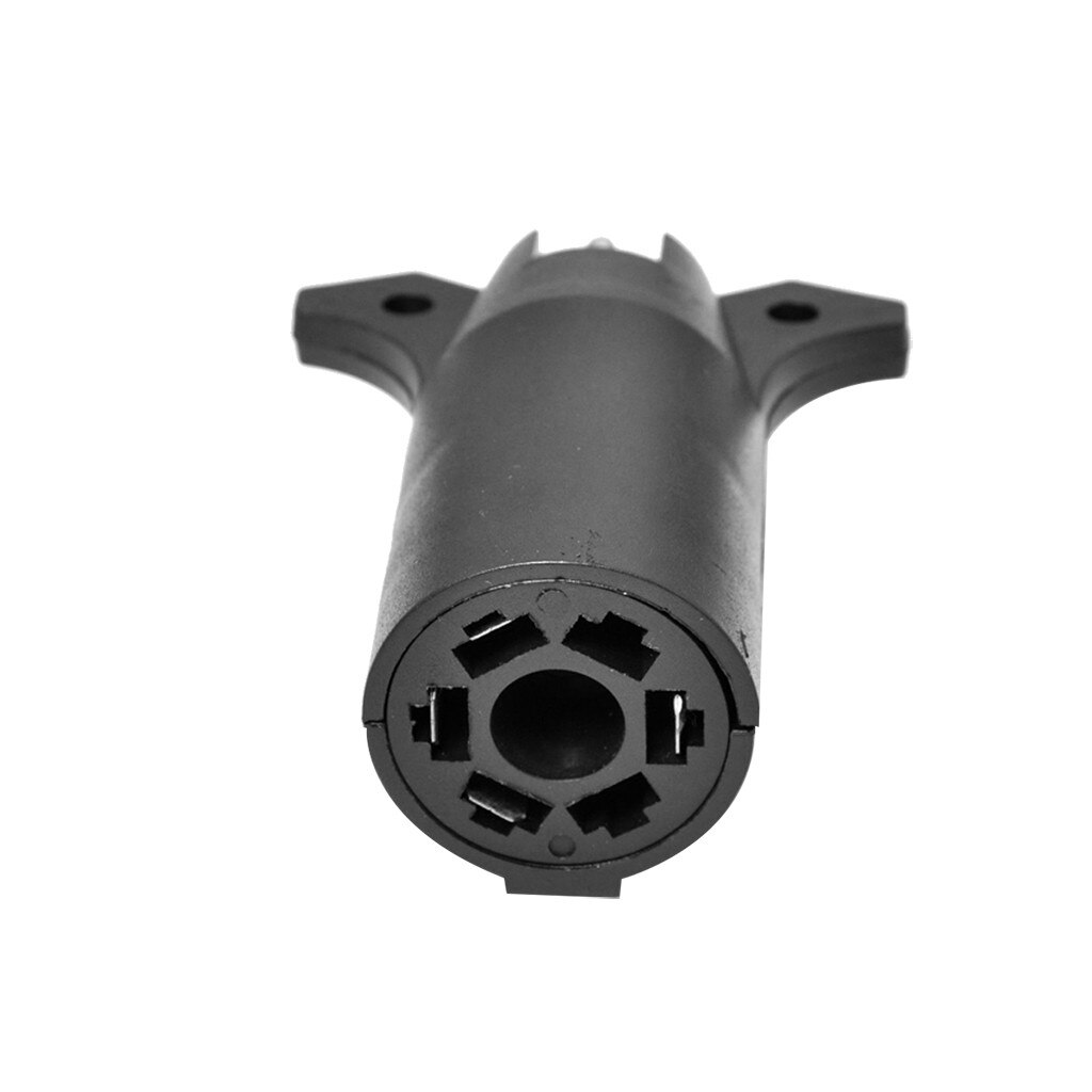 RV 7 Way Round to 4 Pin Flat Trailer Light Adapter Plug Connector Boat Black