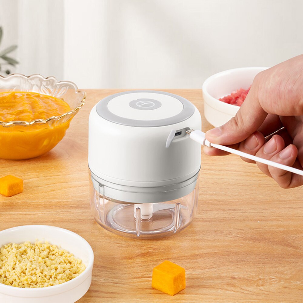 Cordless Portable Electric Mini Garlic Crusher Masher USB Charging Food Onion Chopper Vegetable Cutter Kitchen Accessory Gadgets
