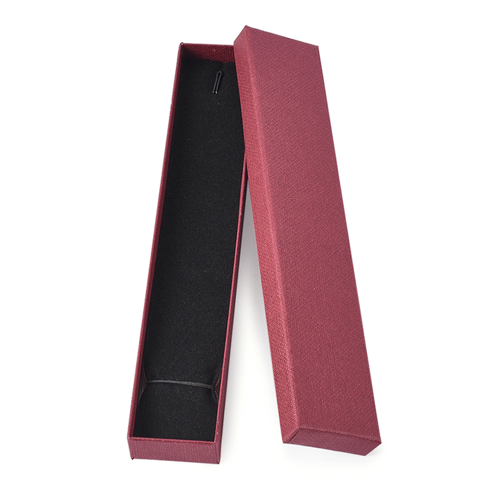 12 pcs 21x4x2cm Rectangle Cardboard Jewelry Set Box for Ring Necklace boxes for jewellery packaging with Sponge inside F70: black