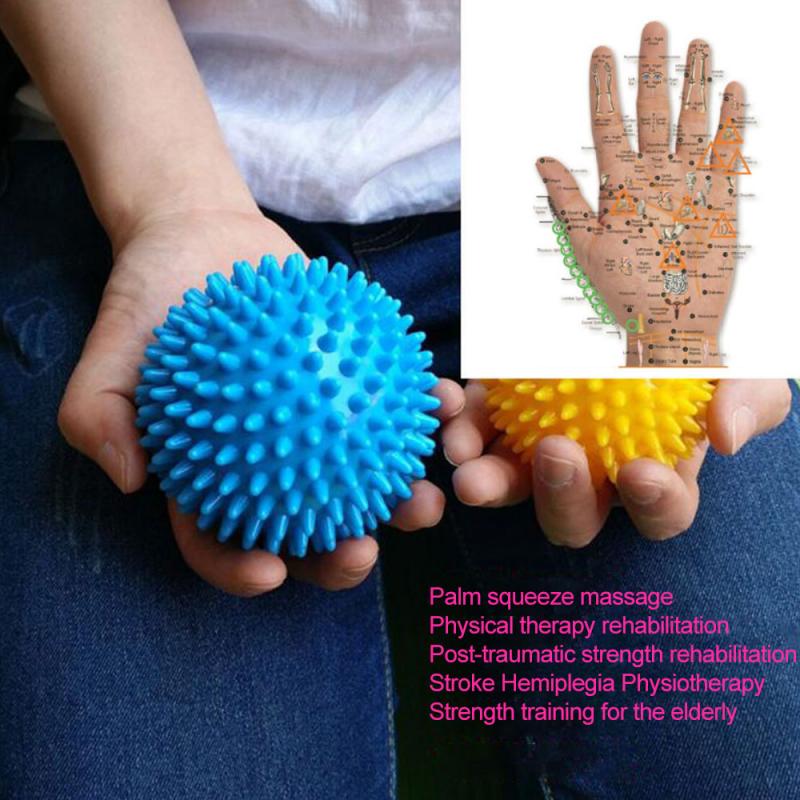 Bola de masaje con púas de 7m, masajeador de mano, pie y cuerpo para aliviar el dolor y el estrés, punto gatillo para el cuidado de la salud, juguete deportivo de Color aleatorio