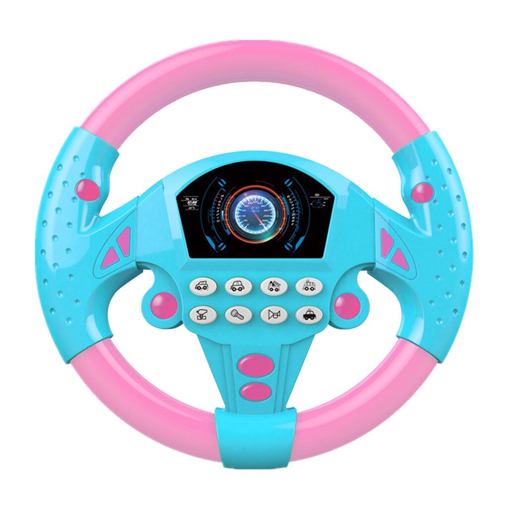 Ratlegetøj simuleret kørsel copilot drej og lær kulddriver baby pædagogisk legetøj til børn spil: Lyserød
