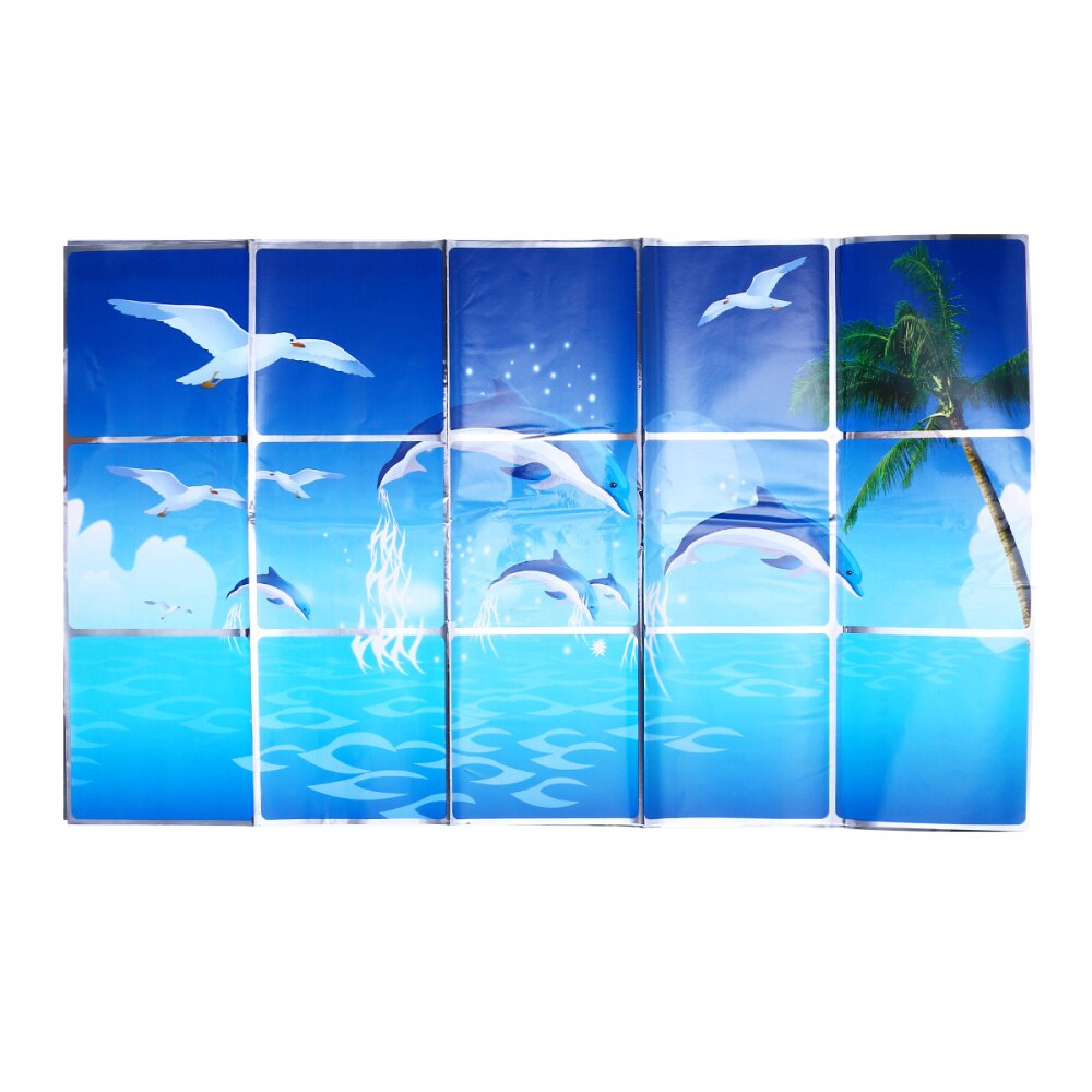 Océano Dolphin cocina pegatinas Anti-aceite pegar impermeable adhesivos removibles para pared calcomanías de papel: Default Title