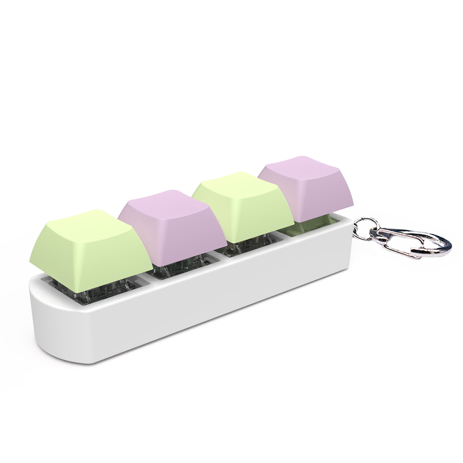 4Keys Mechanical Keyboard Axis Tester Finger Calming Keyborad Button DIY Keycaps Stress Relief Toy Office Decompression Keychain: Cyan
