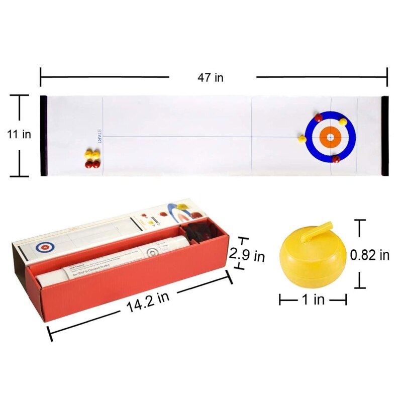 Foldable Mini Curling Table Curling Ball Tabletop Curling Game For Kid Adult Fam
