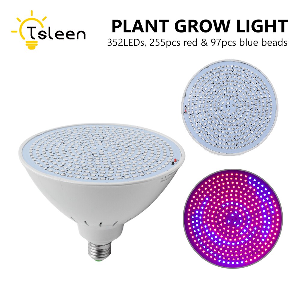 E27 200 500 800Leds Wide Spectrum LED Grow Lights LED Horticulture Grow Light for Garden Flowering Plant and Hydroponics System: 352LEDS