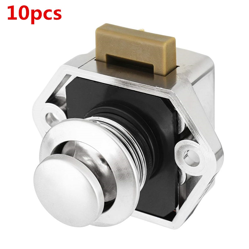 10pcs Car Push Lock Diameter 20mm RV Caravan Boat Motor Home Cabinet Drawer Latch Button Locks For Furniture Hardware
