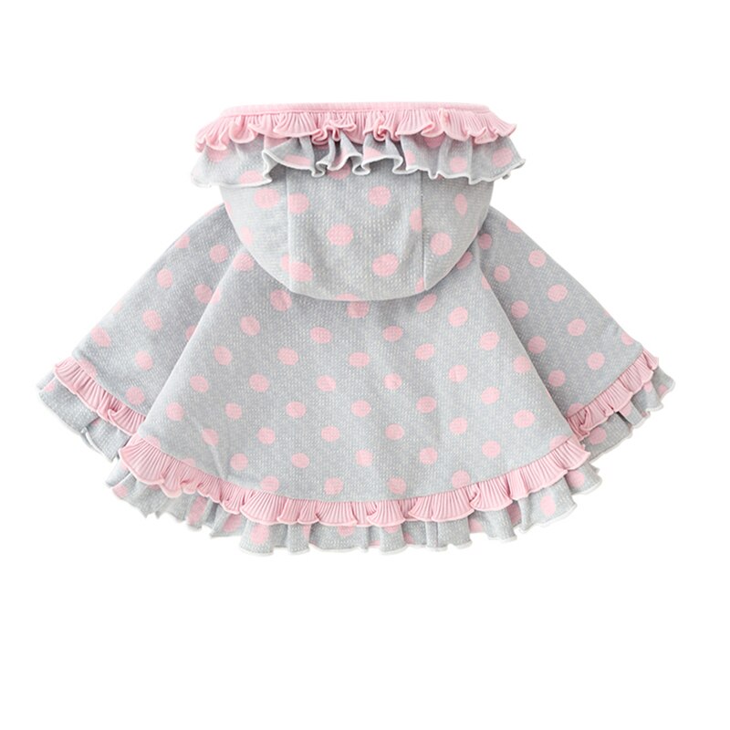 Bebê menina manto casaco de algodão outono inverno roupas da criança coreano moda rendas com capuz poncho cape criança criança outerwear jaqueta 6m-3t