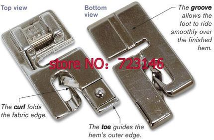 3mm 6mm NARROW SNAP ON ROUND ROLLED HEM FOOT 2mm 6mm NARROW SNAP ON ROLLED HEM FOOT FOR PFAFF JANOME BROTHER SINGER BABYLOCK