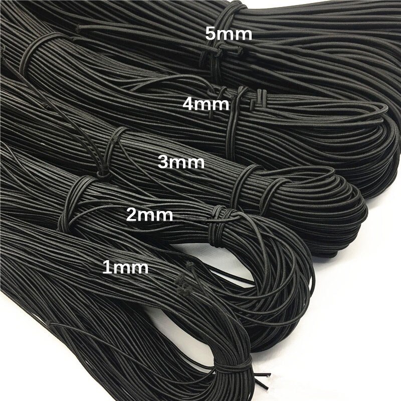 1MM-5MM Runde Elastische Gummibänder Elastische Seil Bekleidungs Maske Elastische Band für DIY Schmuck NäHenne Zubehör handwerk Liefert