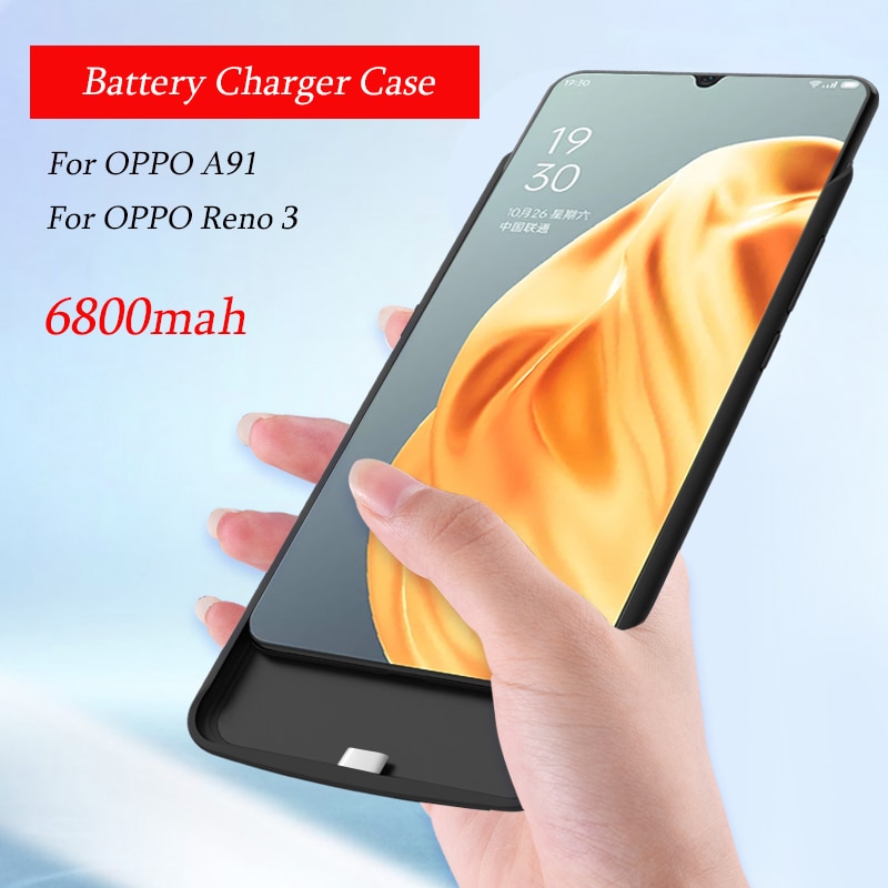 6800Mah Power Bank Acculader Case Voor Oppo A91 Case Externe Backup Opladen Cover Voor Oppo Reno3 Batterij Case