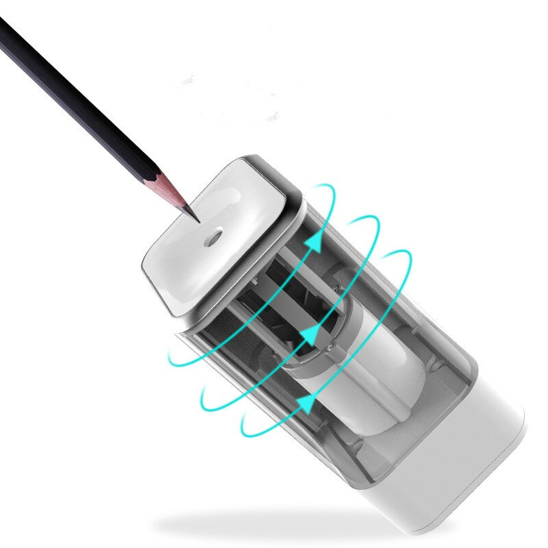 Black White Electric Sharpener Pencil Electric Heavy Duty Mechanical Automatic For Kids
