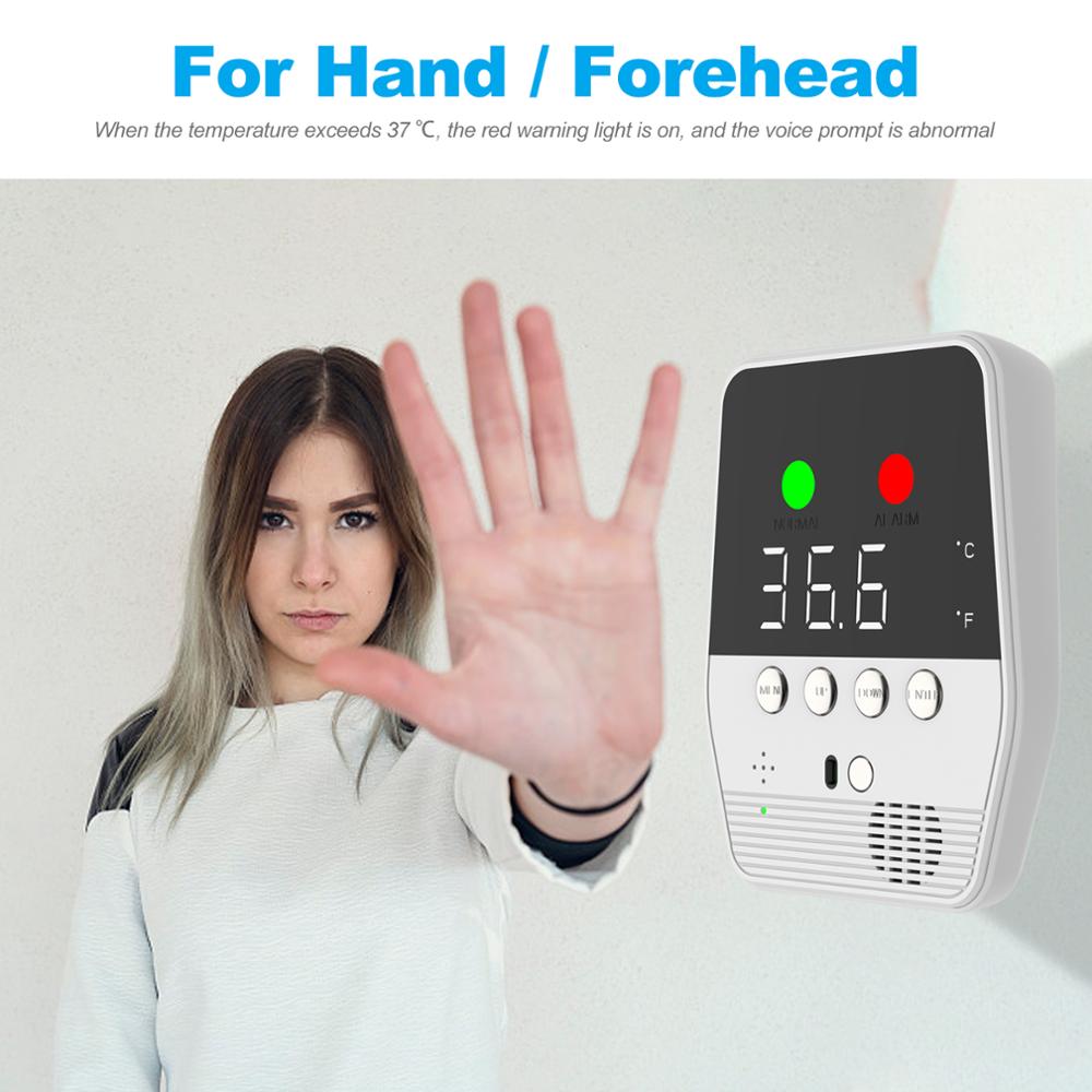 Intelligent Non-contact IR Infrared Sensor Hand Forehead Hanging Thermometer °C/°F Wall Hanging for Schools, Offices, Shops