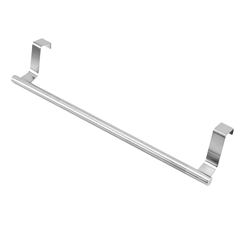 Self-adhesive Towel Holder Rack Wall Mounted Towel Hanger Bathroom Towel Bar Shelf Roll Holder Hanging Hook Bathroom Organizers: Silver-L