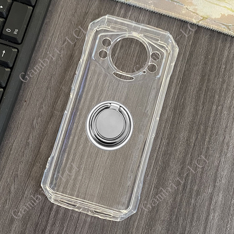 Voor doogee s cyber pro cyberpro cyberpro doogee cyber achterkant ringhouder beugel telefoonhoesje smartphone tpu zachte hoes: Hout / Zwart