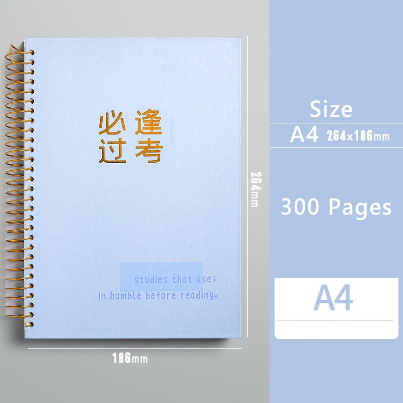 A4 super tykke 300 sider spiral spiral notatbok journal student dagbok notatblokk ukeplan bøker kontor skrivesaker skolerekvisita