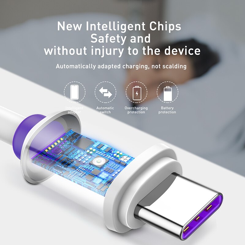 Baseus 5A Tipo C Cabo de Carregamento Rápido-Tipo c Cabo USB Para Huawei Companheiro 20 P30 P20 Pro Lite Carregador Xiaomi mi 9 Samsung S10 USB-C