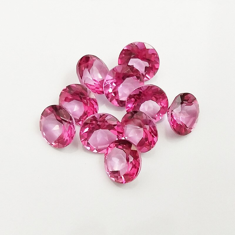 Wong Regen Top 1 PCS Natuursteen 7 MM Ronde Roze Topaz Losse Edelsteen DIY Stenen Decoratie Sieraden veel Bulk