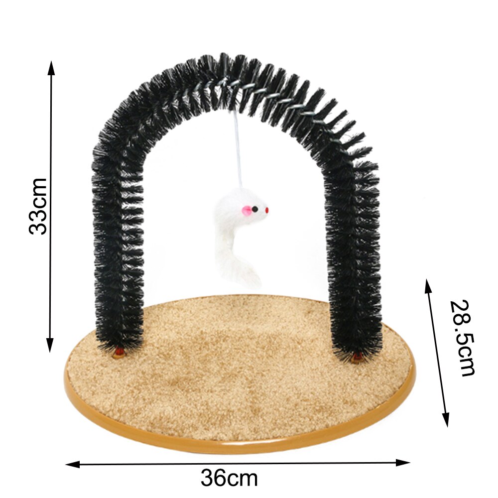 Cat Toy Pet Cat Self Groomer With Cat Itching Device Round Fleece Base Cat Toy Brush Toys Cat Scratching Devices Pet Supplies
