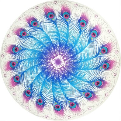 150cm bohem chiffon stor tynn mandala sommer rund strand skjerf håndkle solbad sjal wraps billedvev serviette de plage ymb 22: A1