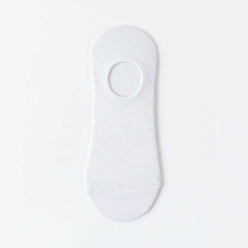 Women's Cotton Invisible Socks Non-Slip Summer Solid Color Breathable Comfortable Short Socks Thin Ankle Boat Socks: White