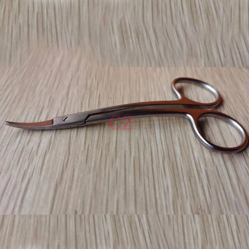 Stainless steel 11cm bending scissors suture removal scissors cosmetic eye scissors