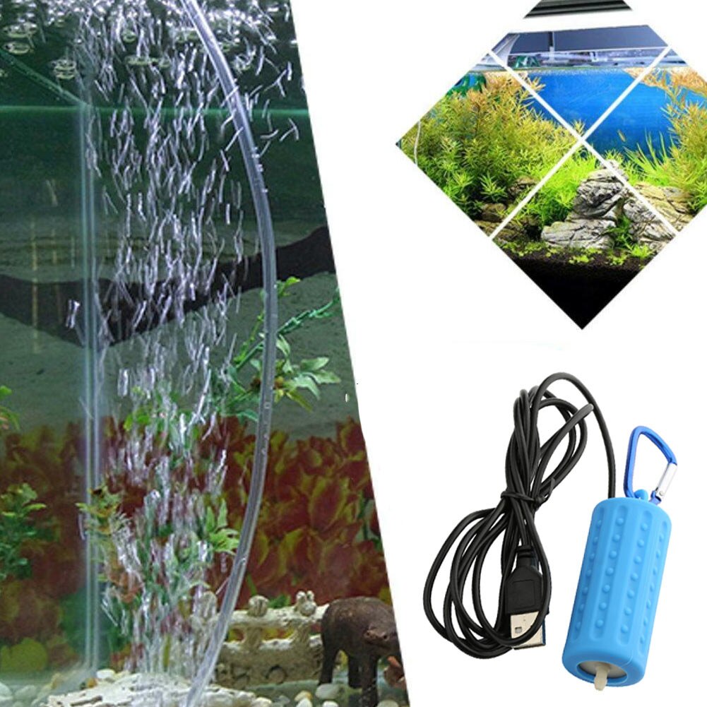 Aquarium Oxygen Pump Mute Mini Portable USB Energey Saving Air Pump for Fish Tank E2S