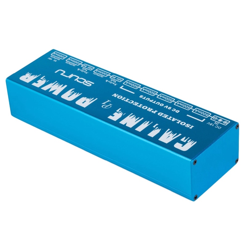 Caline  p1 isoleret strømforsyning 18v 2a 36w guitareffektpedal 8 isolerede udgange strømforsyning  p1 blå farve guitartilbehør