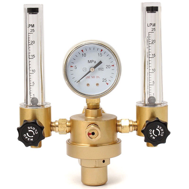 Double Tube Argon CO2 Gauge Pressures Regulator Flow Meter Control Valves Bubble Counter Flowmeter ALI88: Default Title