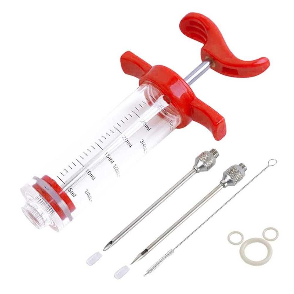 Vlees Injector Plastic Marinade Gebeitst Turkije Saus Injector Handmatige Spuit Keuken Kruiden Injector Voor Grill Keuken Tool