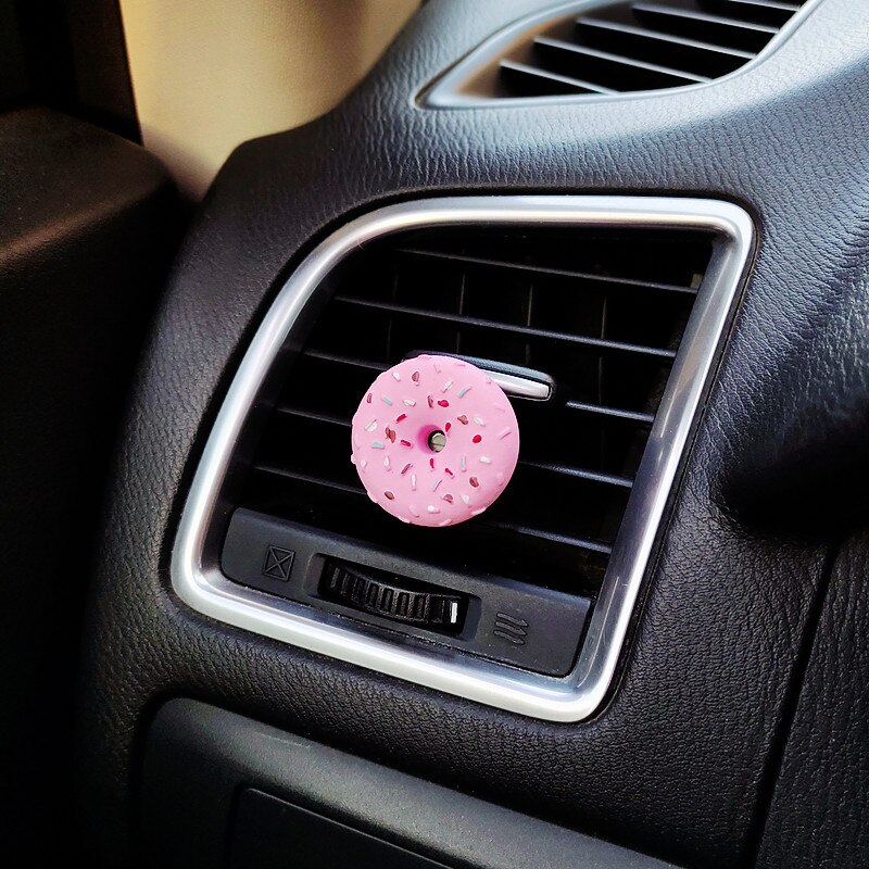 Mini Donuts, modèle de voiture, désodorisant d&#39;air, Simulation de Donuts, accessoires de voiture mignons, Clip d&#39;aromathérapie d&#39;intérieur pour femme: Rose
