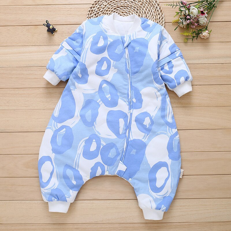 Pasgeboren Baby Jongen Meisjes Lange Mouw Romper Bodysuit Slaapzak Pyjama Outfit Baby Katoenen Overall Slaapzak: Water Images / 3M