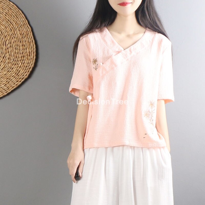 style chinois femmes hanfu haut chinois chinois chemise traditionnelle femmes style chinois chemise tang costume chinois blouse hauts: color2 / M