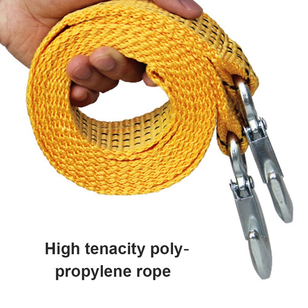 3ton 4m Car Tow Cable for Truck Trailer Winch Towing Pull Rope Strap with Hooks Van Road Safety Emergency Tool