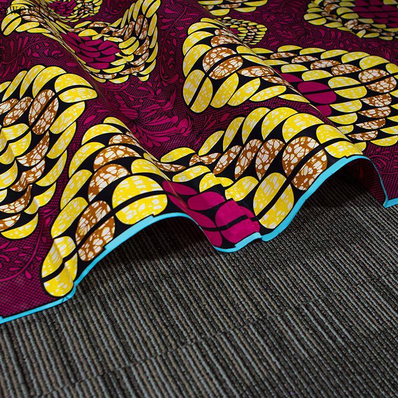 6Yard African Ankara Real Wax semi-Circle Prints Fabric 100% Cotton Nigerian Tissus Sewing Women Diy Dress Making