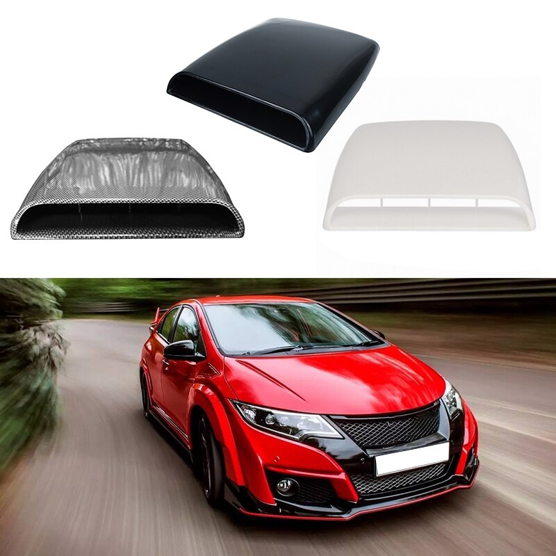 Universal Car Decorative Air Flow Intake Hood Scoop Turbo Bonnet Vent Cover Hood Car Styling: Black