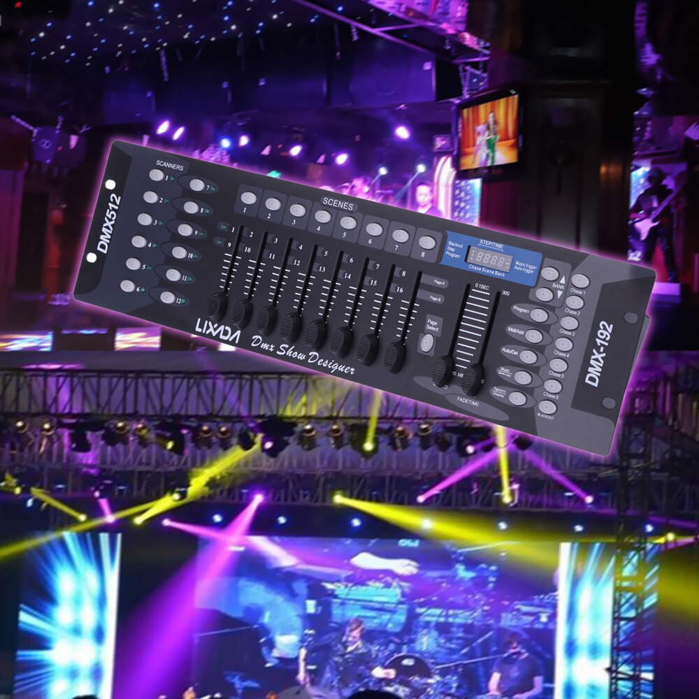 Lixada 192 Kanäle DMX512 Regler Konsole für Bühne Licht Party DJ Disko Betreiber Ausrügestochen