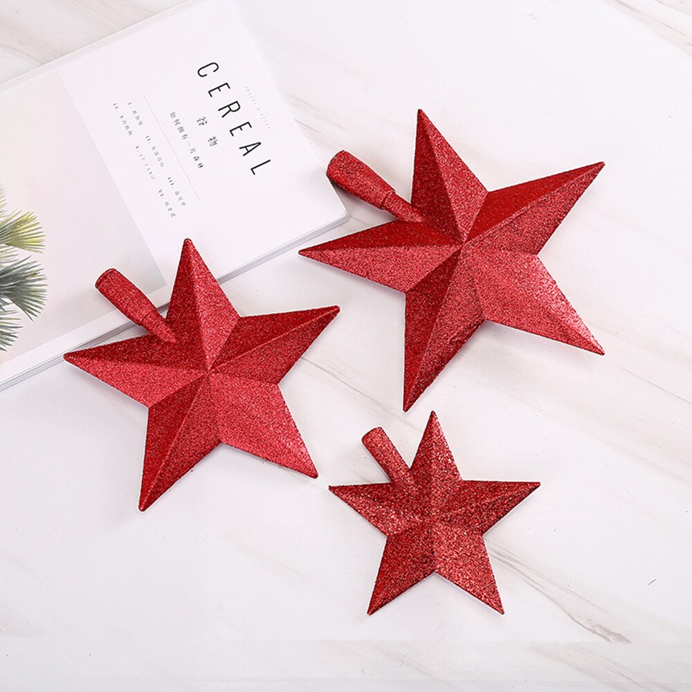 Decoración superior de estrella de cinco puntas para árbol de Navidad, suministros de de año , decoraciones para el hogar, 15/20Cm