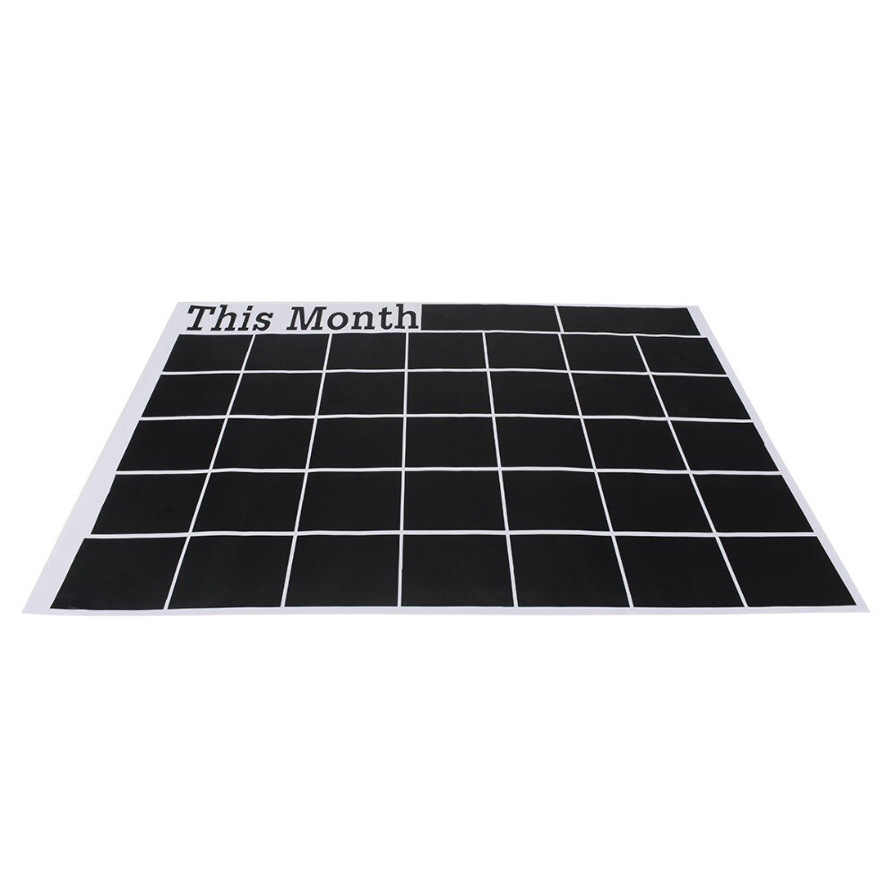 1pc Removable Monthly Chalkboard Plan Chalk Board Vinyl Blackboard for Study Room Office 58 x 43cm Mayitr