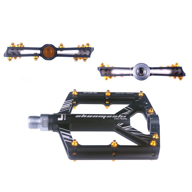 Shanmashi Bicycle Pedal Mountain Bike Pedals Alu Mtb Bearings Bike Footrest Big Flat Treat Ultralight Cycling Pedals
