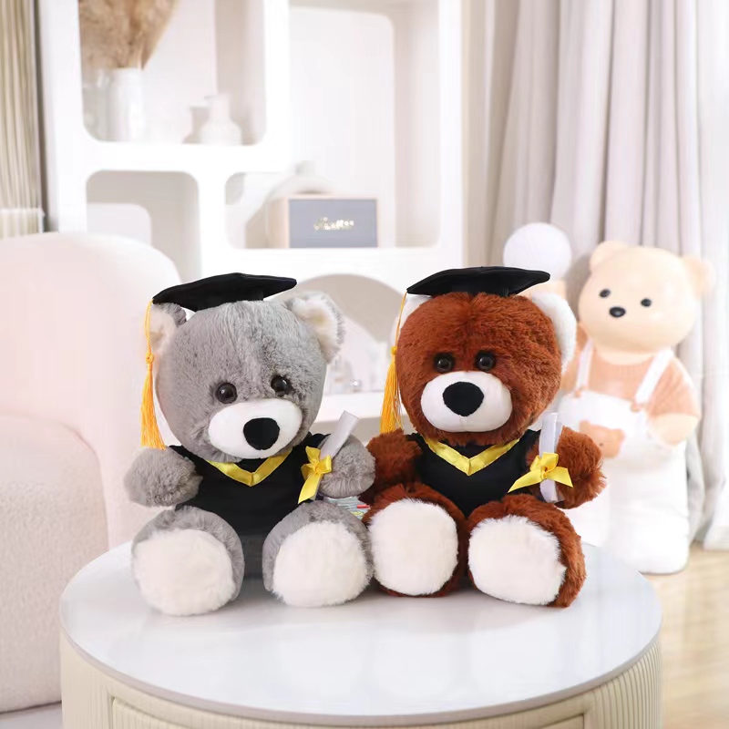 Muñecos de peluche graduados, Doctor, capibara, búho, oso, juguete de peluche, lindo Animal relleno, muñeca de juguete, almohada suave de dibujos animados, de graduación
